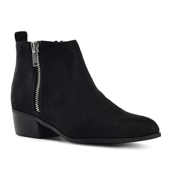 NWT Velvet Suede Chunky Heel Fall Winter Bootie - Picture 1 of 4